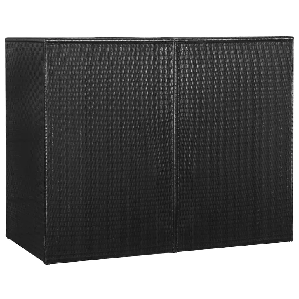 Cloris® Einzigartig - Mülltonnenbox für 2 Tonnen Schwarz 153 x 78 x 120 cm Poly Rattan  Gewicht:20,4 - Leicht zusammenzubauen